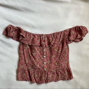 Off the shoulder cropped blouse American Eagle